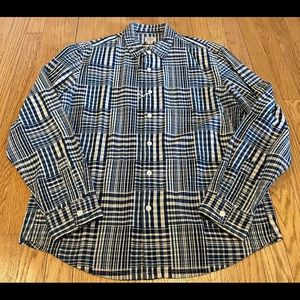 J Crew Buttondown L/S Shirt Patchwork Overshirt Indigo